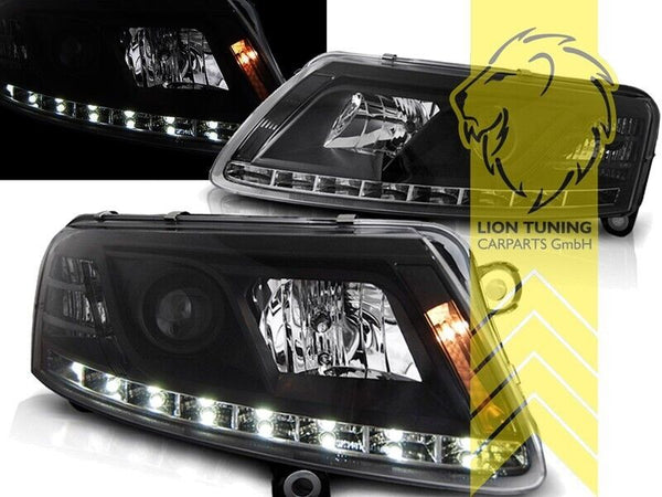 LT LED DRL Lightbar Halo Ring Headlights Audi A6 C6 4F 04-08 Limo Avant black