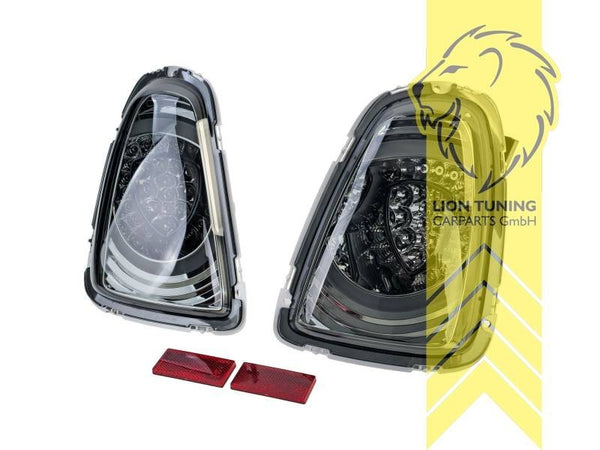 LT Pair LED Rear Lights Mini Cooper Union Jack R56 R57 10-14 smoked black LHD
