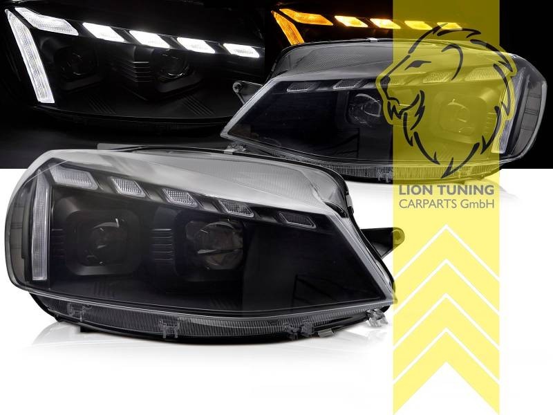 LT Pair LED DRL Lightbar Headlights VW Golf 7 5G1 BE1 BA5 Limo Variant black LHD