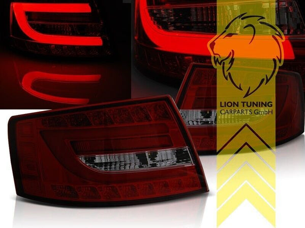 LT Set LED DRL Lightbar Rear Lights Tail Audi A6 C6 4F Sedan red smoke 7 pin LHD