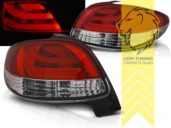 LT Pair LED Lightbar DRL Rear Lights Tail Peugeot 206 2 AC 98-07 red LHD