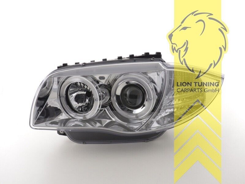 LT Pair LED DRL Halo Headlights BMW 1 Series E81 E82 E87 E88 03-12 chrome LHD