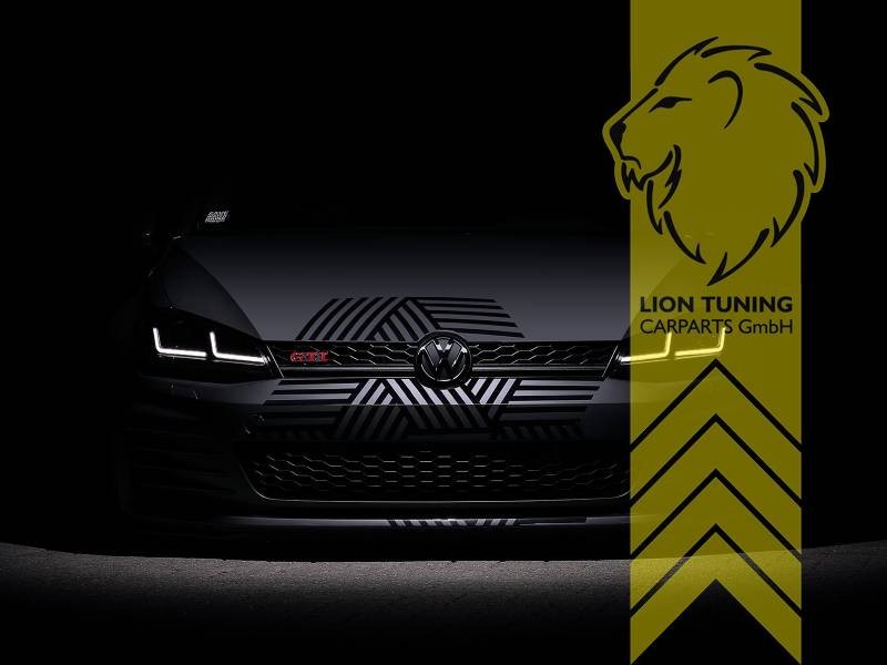 LT OSRAM Pair FULL LED DRL Headlights VW Golf 7 Limo Variant 12-17 black LHD