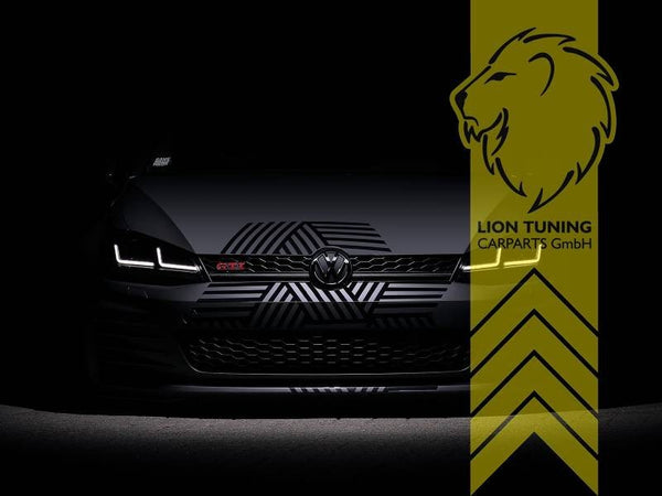 LT OSRAM Pair FULL LED DRL Headlights VW Golf 7 Limo Variant 12-17 black LHD