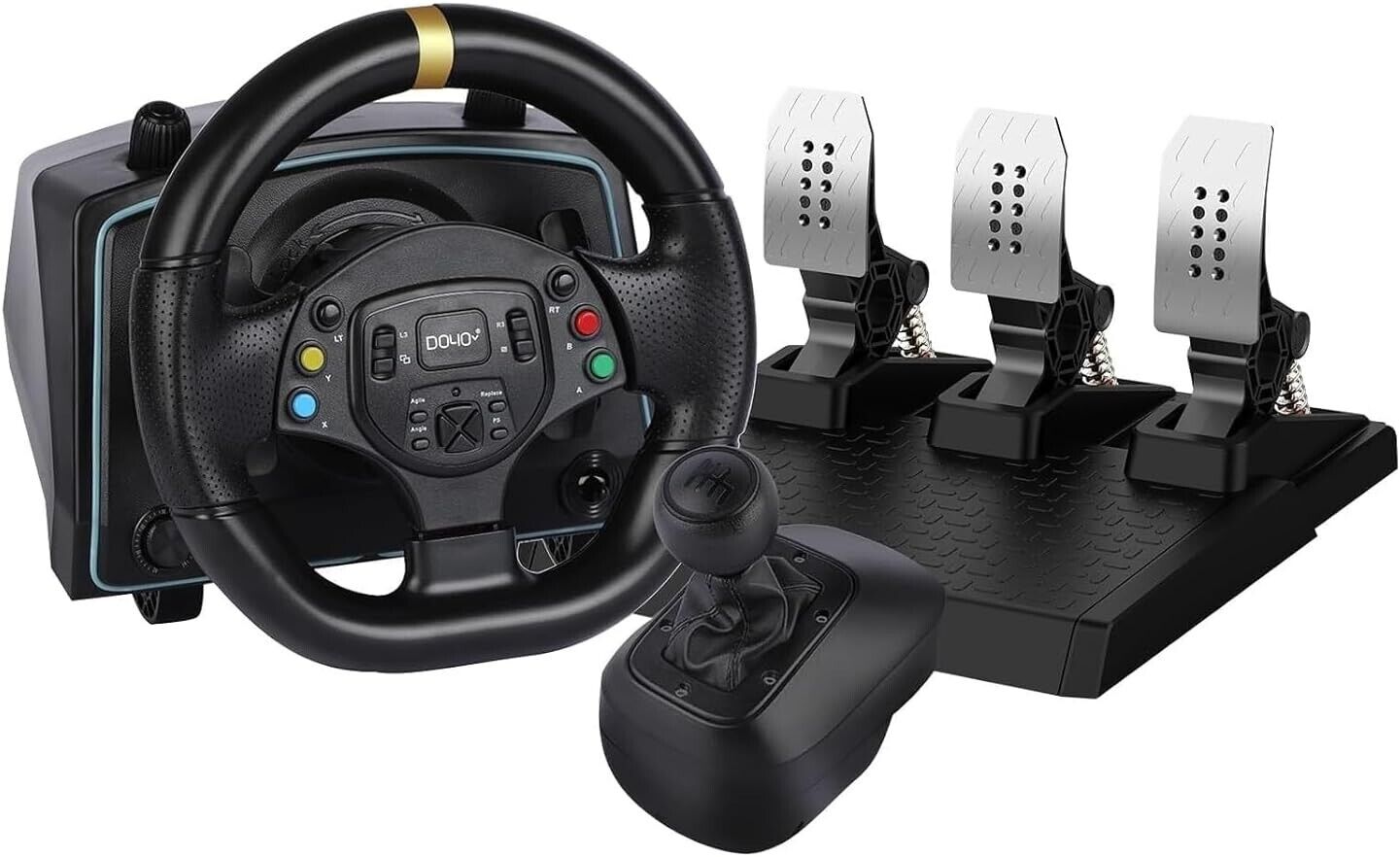 NBCP Racing Wheel Gaming Steering 1080 Driving Sim Car Simulator Pedals + Gear Shifter PC Console Switch / Xbox / Playstation F1