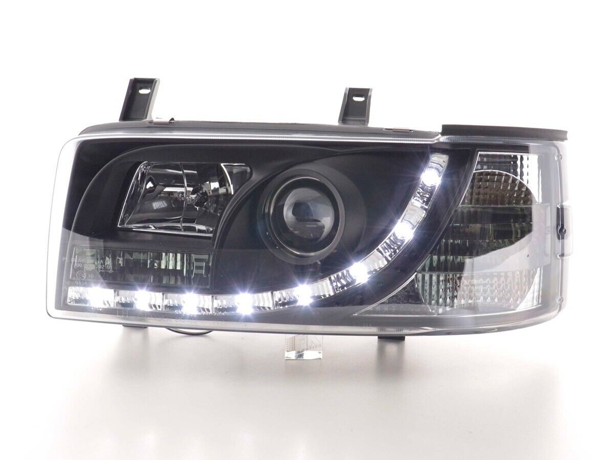 FK Set LED Devil Eye Projector Headlights VW Transporter T4 90-96 Black LHD