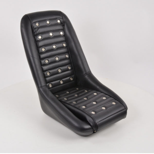 FK Pair Black Studded Headrest Classic Car Retro Kit Speedster Vintage Bucket Seats