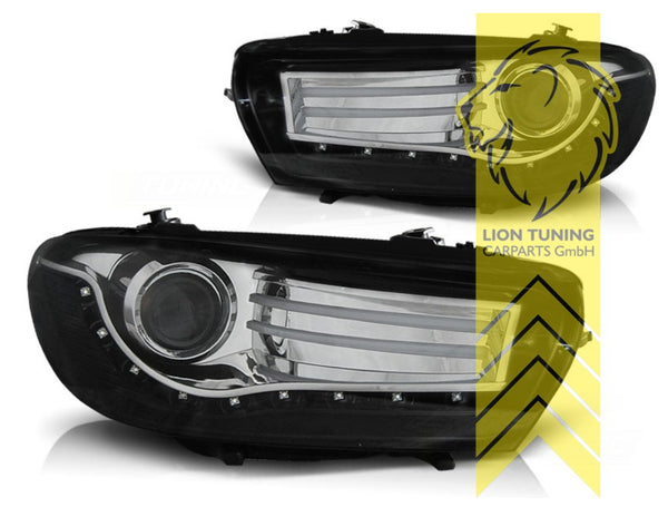 LT Pair LED DRL Lightbar Halo Ring Eye Headlights VW Scirocco 3 LHD