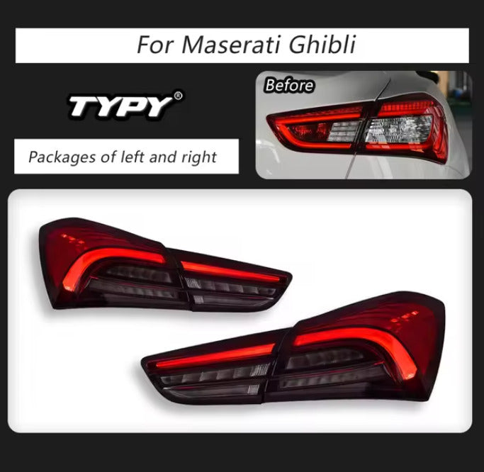 TYPY Pair LED DRL Lightbar REAR LIGHTS Maserati Ghibli 14-22 Red Clear LHD