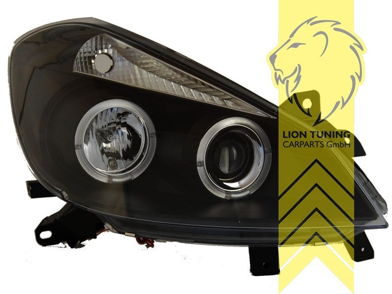 LT LED DRL Light Ring Halo Headlights Renault Clio 3 C BR CR 05-09 black LHD