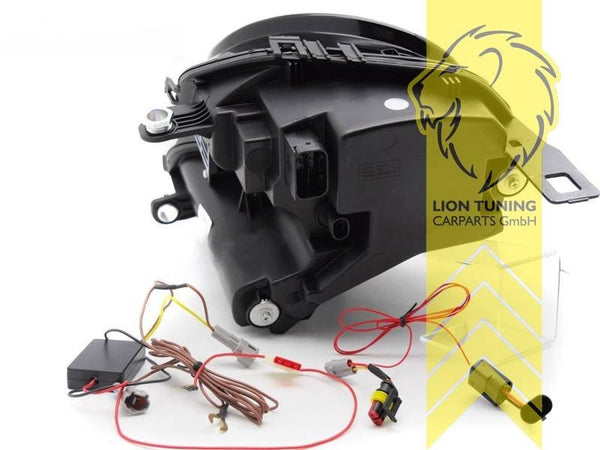 LT Pair LED DRL Halo Ring Headlights BMW Mini One R55 R56 R57 R58 R59 black LHD