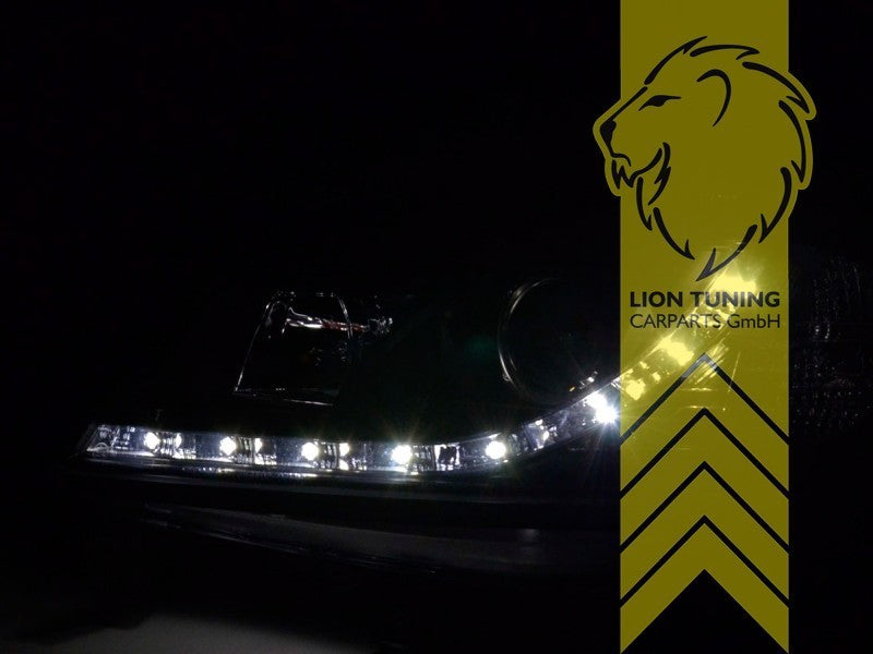 LT Pair LED DRL Halo Lightbar Headlights Opel Zafira A F75 Black 99-05 LHD