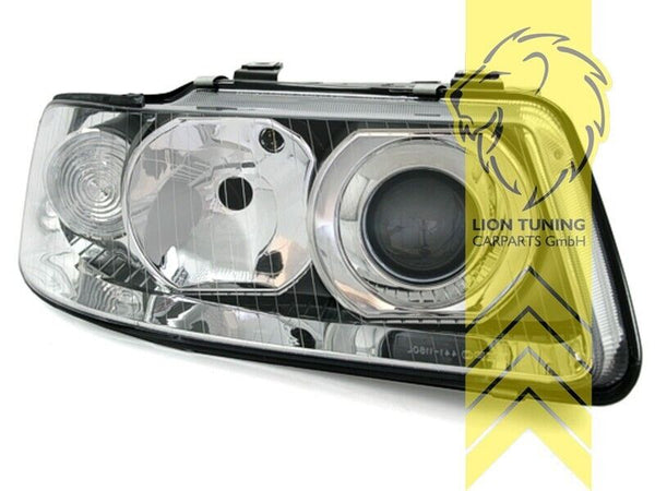 LT Pair LED DRL Lightbar Halo Headlights Audi A3 8L 00-03 Facelift chrome LHD