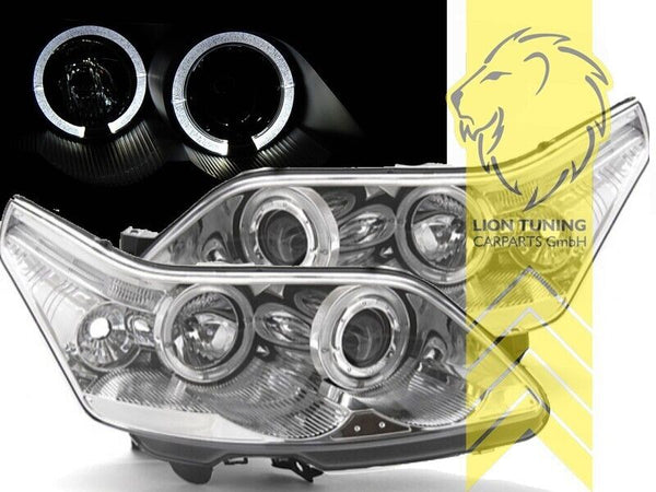 LT Pair LED DRL Angel Eye Halo Ring Headlights Citroen C4 LA LC 04-08 Chrome LHD