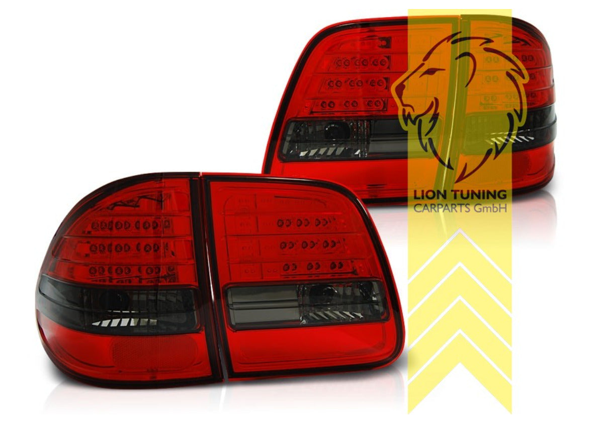 LT Pair LED DRL Lightbar Rear lights Tail Lamps S210 T-Model E-Class red black