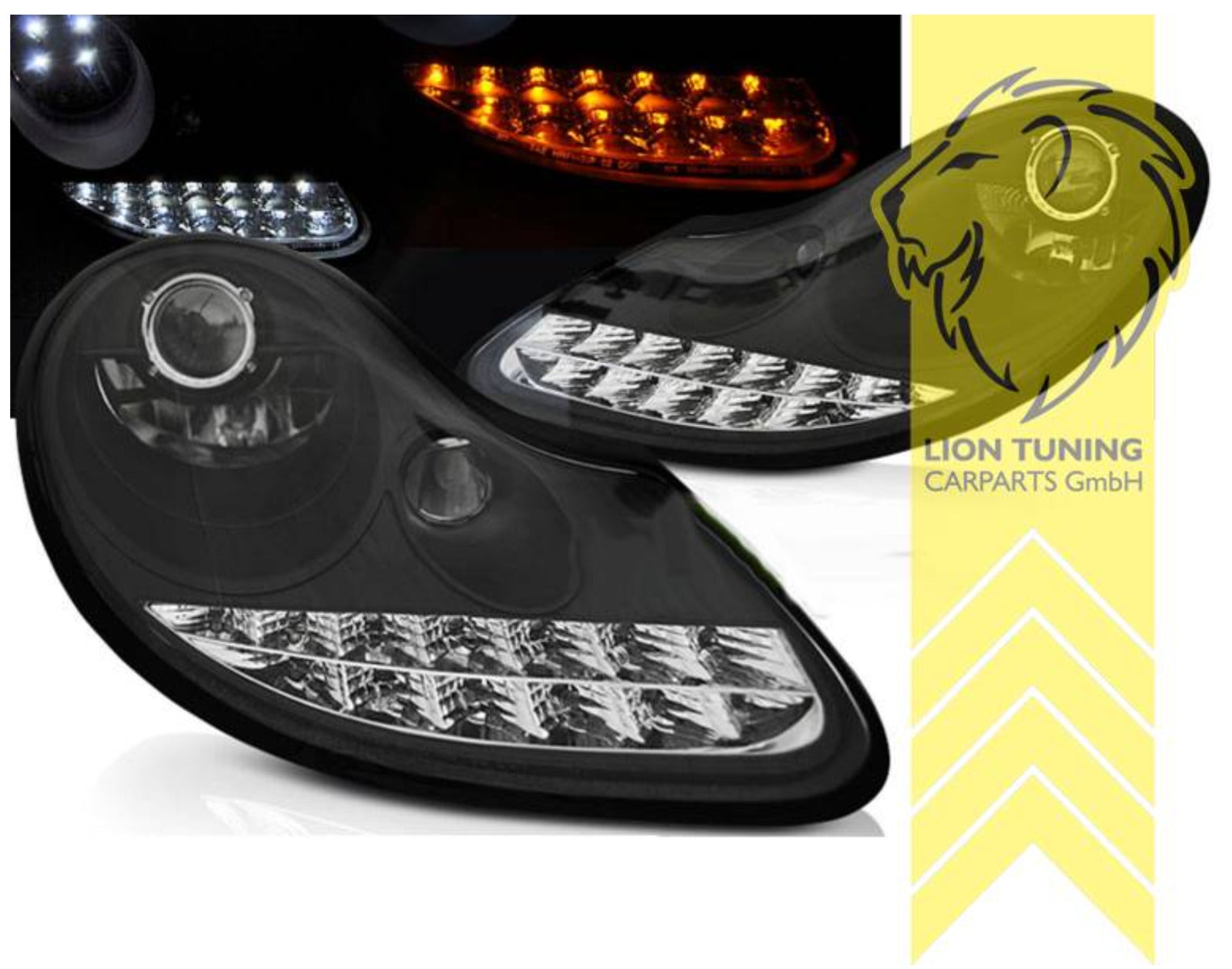 LT Pair LED Headlights Lightbar DRL Porsche 911 996 Boxster Spyder 96-06