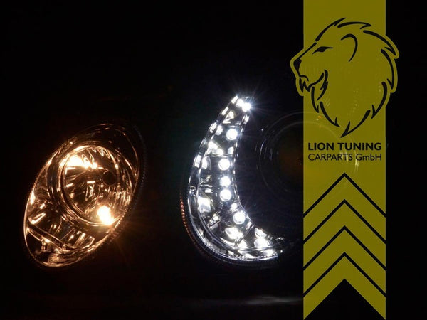 LT Pair LED DRL Halo Headlights Mercedes W211 S211 E-Class chrome 02-06 LHD