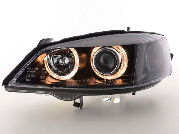 FK Opel Vauxhall Astra G 98-03 black LED DRL Halo Ring Eye Headlights LHD RHD