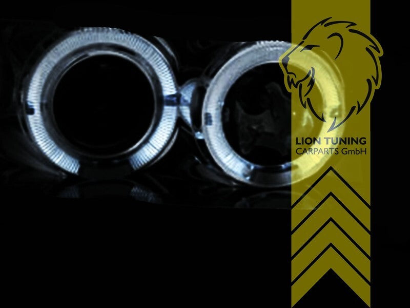 LT Pair LED DRL Angel Eye Headlights Opel Vauxhall Astra G 98-05 chrome LHD