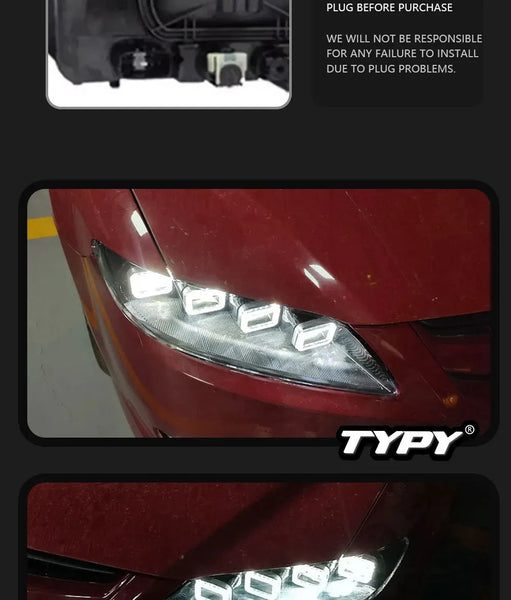 TYPY Pair 03-15 Mazda 6 Bugatti Styling Full LED DRL Dynamic Headlights LED