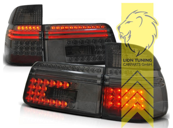 LT Pair LED DRL Lightbar Rear lights Tail Lamps LED taillights rear lights for BMW E39 Touring black LHD