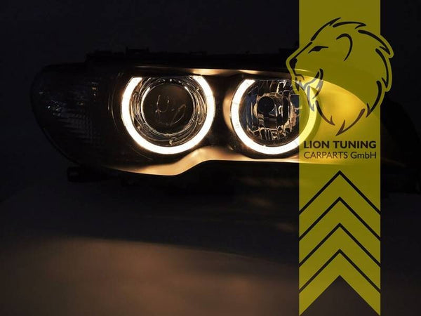 LT LED DRL XENON HID D2S H1 Halo Eye Headlights BMW E46 Coupe Cabrio black LHD