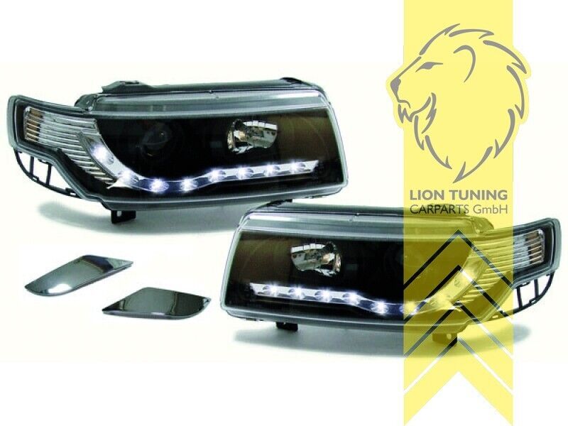 LT LED DRL Lightbar Halo Headlights VW Passat B3 35i sedan variant Black LHD