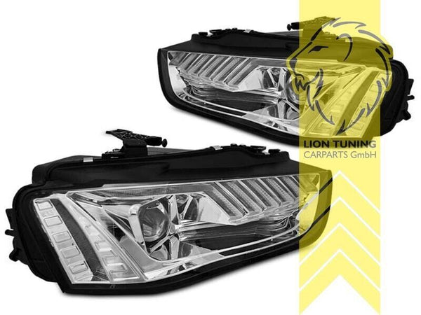 LT LED DRL Lightbar Halo XENON HID Headlights Audi A4 B8 8K Limo Avant Facelift Chrome LHD