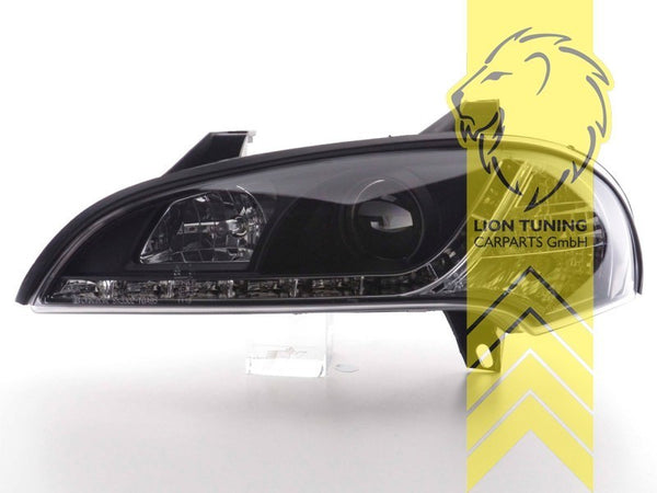 LT Pair LED DRL Halo Lightbar Headlights Opel Vauxhall Tigra A 1 94-00 Black LHD