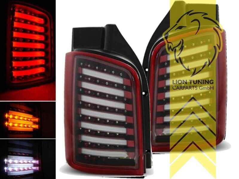 LT Set LED Lightbar REAR LIGHTS VW T5 Bus Multivan Transporter red clear LHD