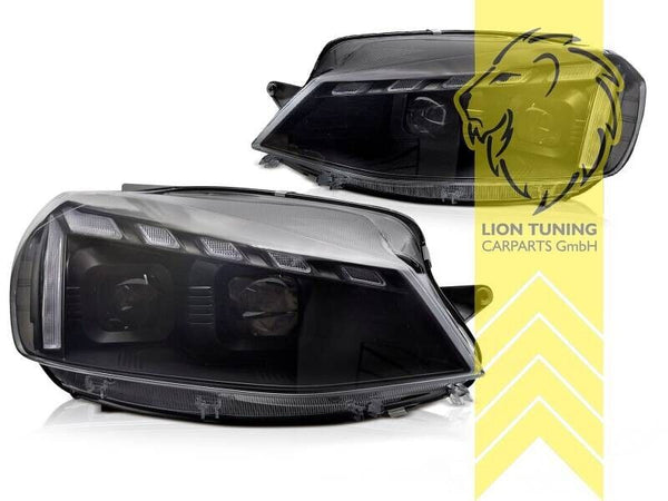 LT Pair LED DRL Lightbar Halo Headlights VW Golf 7 Limo Variant black 17-19 LHD