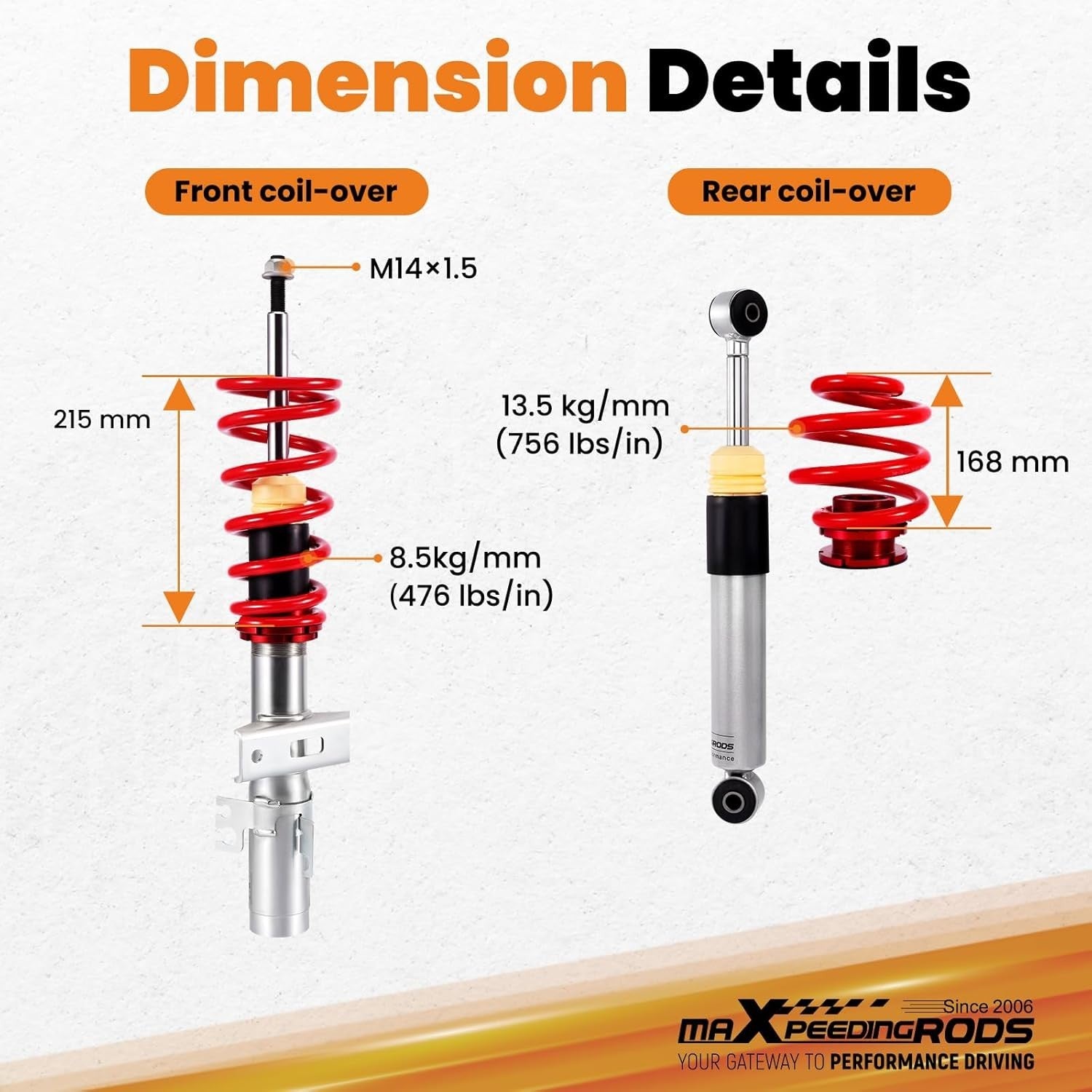 MXPR Coilovers Kit VW Transporter T5 T6 All Engines T26 T28 T30 03-18 Bus Van