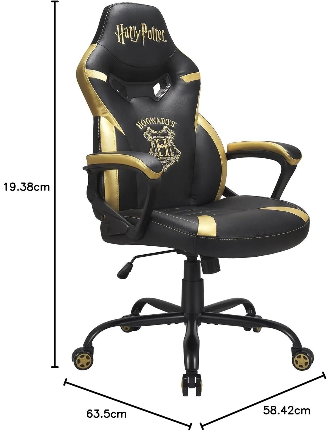 Subsonic Harry Potter - Junior gamer chair - Gaming office chair Black and gold