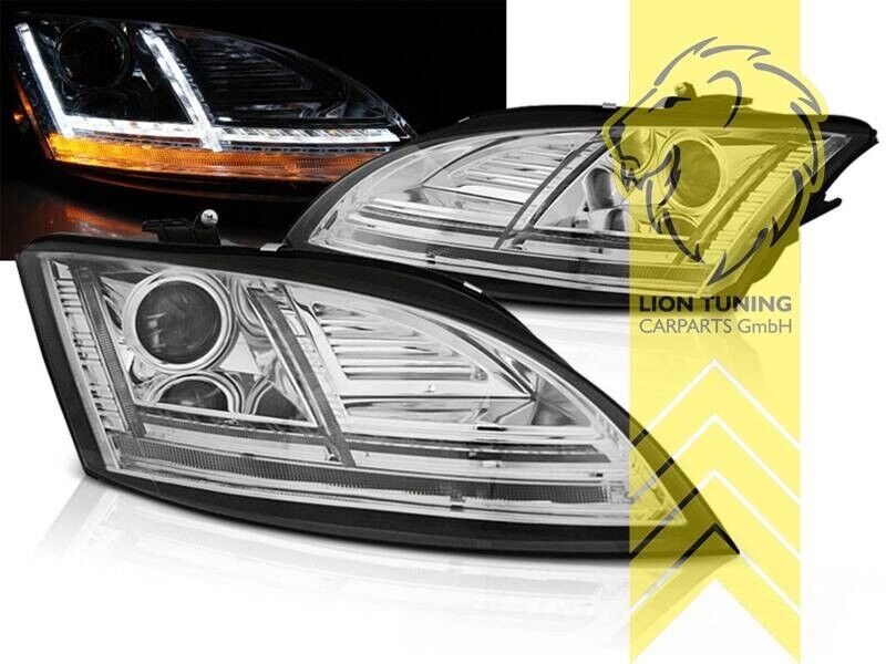 LT LED DRL Lightbar Headlights Audi TT 8J Coupe Cabrio chrome XENON AFS LHD