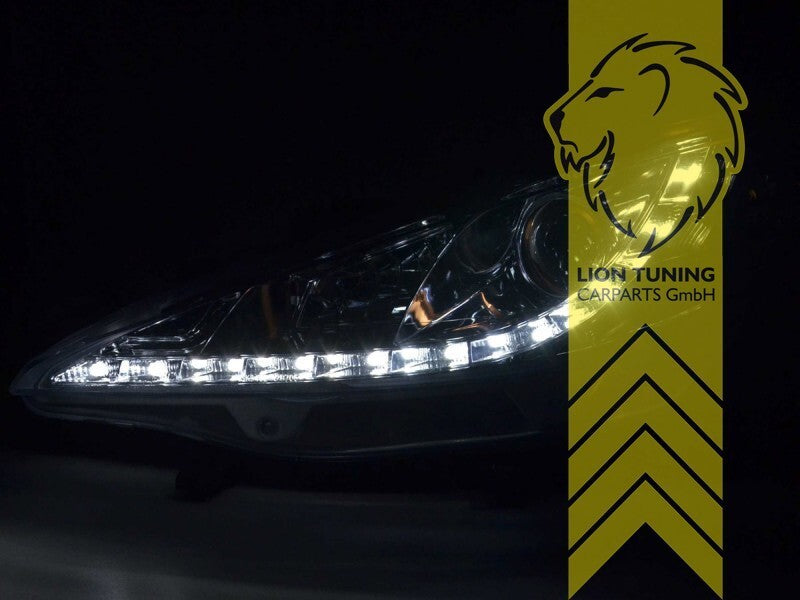 LT LED DRL Lightbar Headlights Peugeot 207 207CC CC Cabrio SW Break Chrome LHD