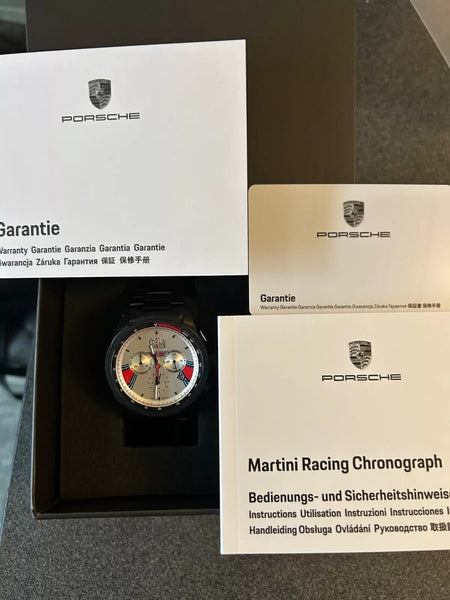 WAP0700200P042 Rare 1911 Limited Edition Genuine Porsche Martini Racing Chrono Mens Watch 42mm Ronda 5030D