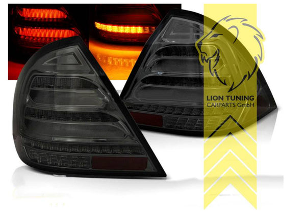 LT Pair LED Lightbar DRL Rear Lights Mercedes W203 Limo C-Class black Dynam LHD