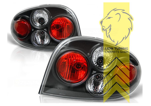 LT Pair Halogen Rear Lights Tail Lamps Renault Megane 1 Coach Cabrio black LHD