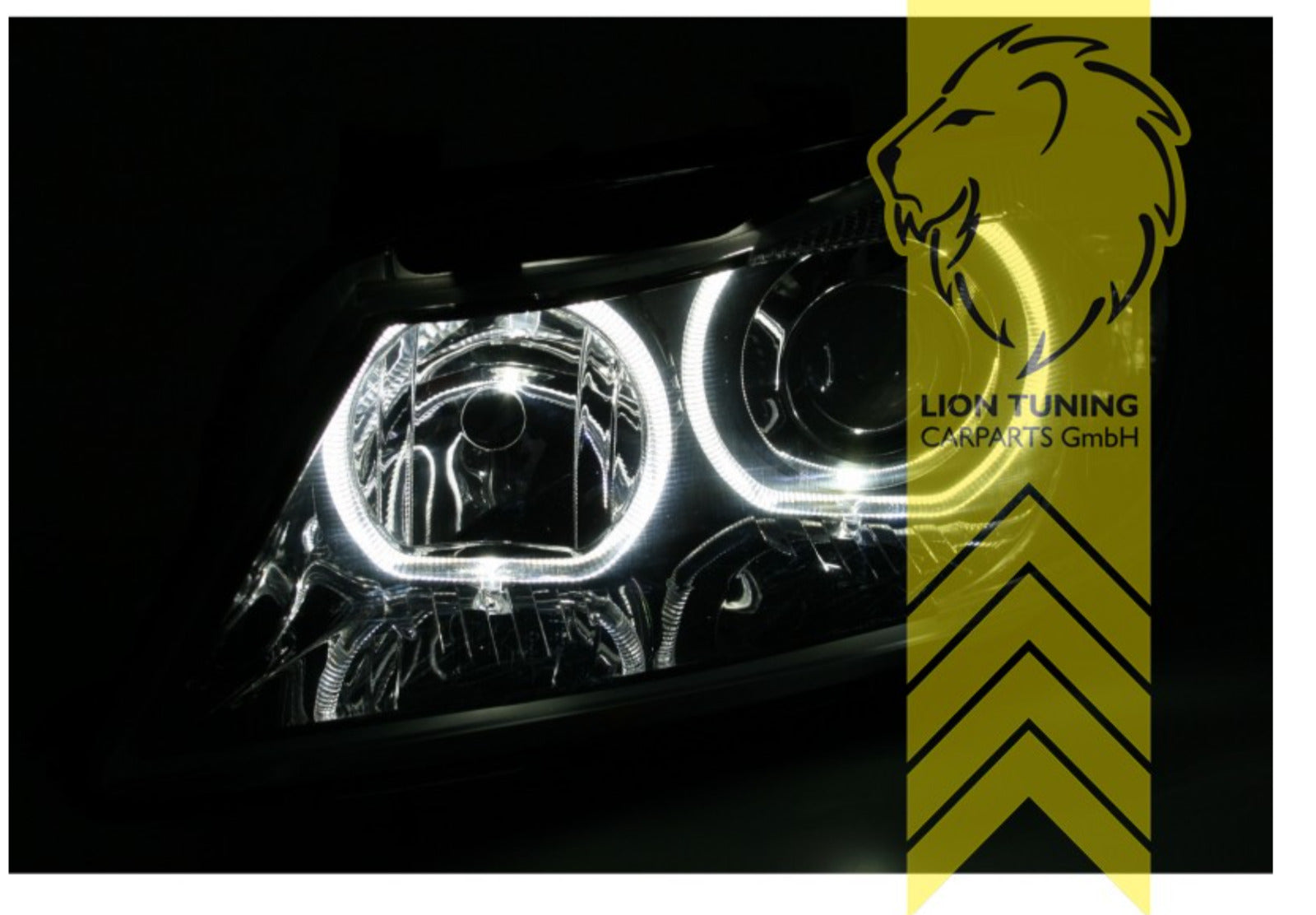 LT LED DRL Angel Eye Halo Ring Headlights BMW E90 Limo E91 Touring black LHD