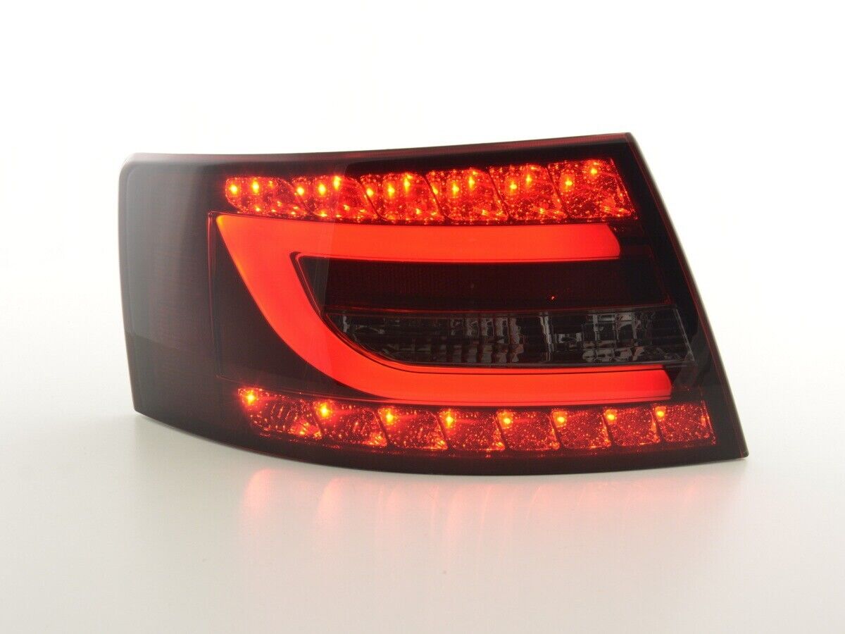 FK Pair LED Lightbar DRL Rear Lights Tail Audi A6 C6 4F 04-08 red black LHD