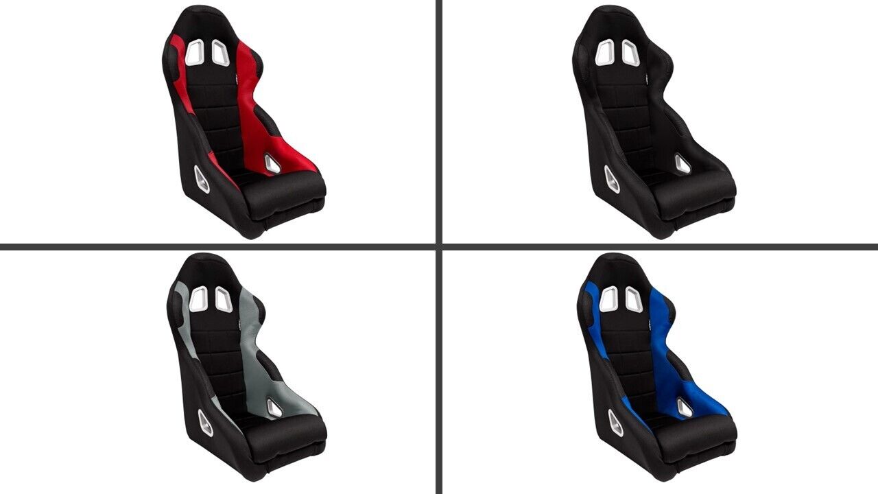 x1 ATS Black / Red / Blue / Grey Textile Car Sim Simulator Bucket Seat + slides