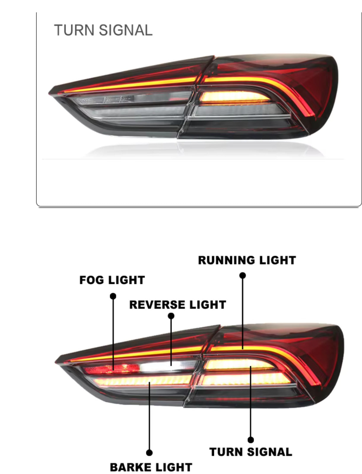 TYPY Pair LED DRL Lightbar REAR LIGHTS Maserati Quattroporte 13-21 Red Clear LHD