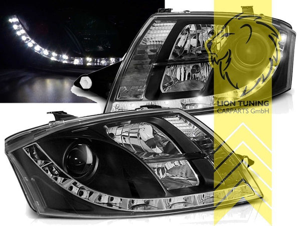LT Pair LED Halo DRL Lightbar Headlights Audi TT 8N Coupe Cabrio black LHD