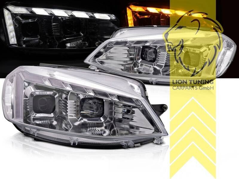 LT Pair LED DRL Lightbar Headlights VW Golf 7 Limo Variant 17-19 OE Halogen LHD