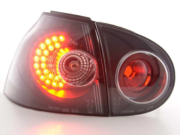 FK Pair LED Lightbar Rear Lights VW Golf 5 MK5 1K 2003-2008 black LHD