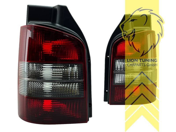 LT Halogen Rear Lights VW T5 Bus Multivan Caravelle Transporter red black LHD
