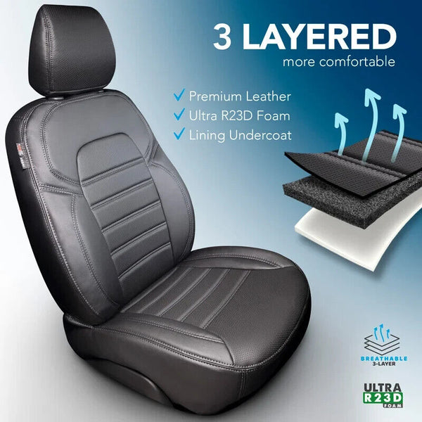 ATS Van Seat Covers Black Synth L Citroen Jumper Peugeot Boxer Fiat Ducato 1+1