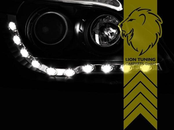 LT Pair LED DRL Lightbar Headlights Ford Fiesta 6 MK6 HH1 JD3 Black LHD