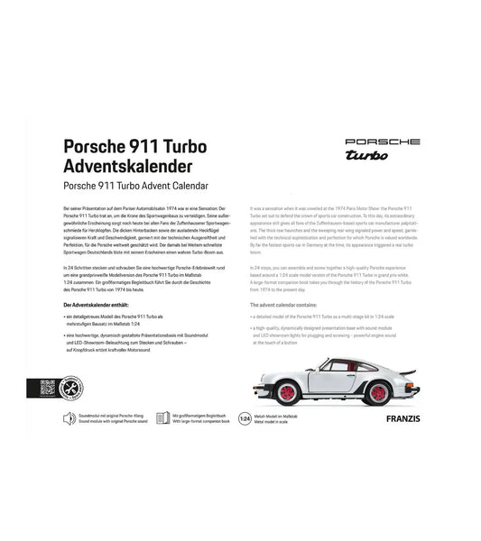 FRANZIS Porsche 911 Turbo Collectable Advent Calendar Your Own Desk Model Kit