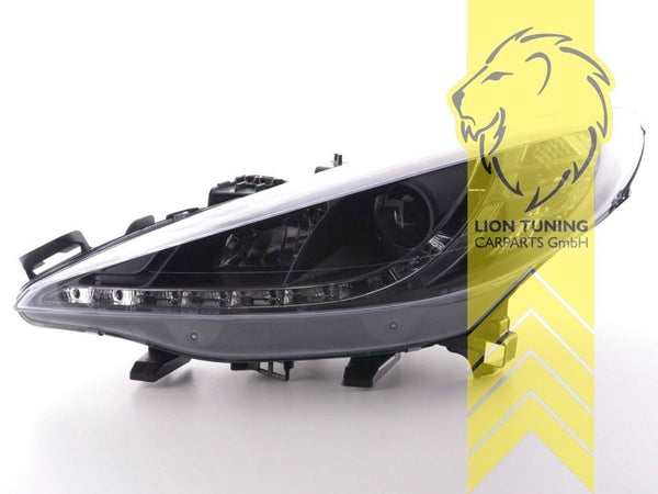 LT Pair LED DRL Lightbar Headlights Peugeot 207 207CC Cabrio Break black LHD